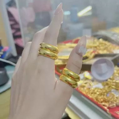 Nhẫn trơn mô phỏng 5 chỉ khắc mộc 9999 mạ vàng 24k bền màu KAMI 7 Nhẫn trơn mô phỏng 5 chỉ khắc mộc 9999 mạ vàng 24k bền màu KAMI 7