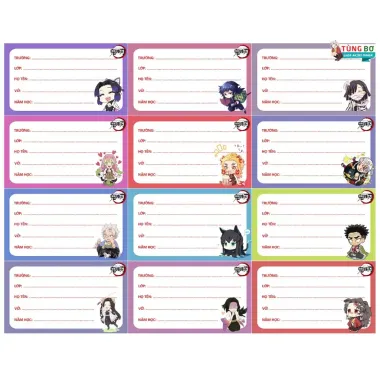 Nhãn Vở Anime Đa Dạng Kaoru Hana, Bocchi, Sakamoto - Giảm 17% Còn 14.000đ/set 12 tờ