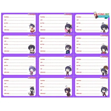Nhãn Vở Anime Đa Dạng Kaoru Hana, Bocchi, Sakamoto - Giảm 17% Còn 14.000đ/set 12 tờ