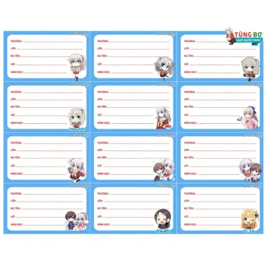 Nhãn Vở Anime Đa Dạng Kaoru Hana, Bocchi, Sakamoto - Giảm 17% Còn 14.000đ/set 12 tờ