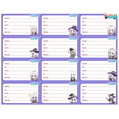 Nhãn Vở Anime Đa Dạng Kaoru Hana, Bocchi, Sakamoto - Giảm 17% Còn 14.000đ/set 12 tờ