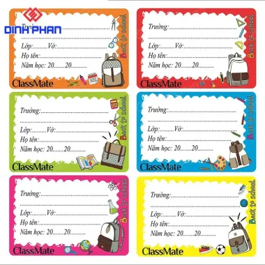 Nhãn vở sách giáo khoa siêu cute - Set 12 nhãn in tên giá rẻ chỉ 25k 4