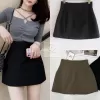 NITTY Váy ngắn nữ váy đen váy chữ A cạp cao phong cách Hàn Quốc 3