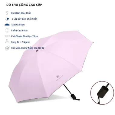 Ô Che Mưa Dù Cầm Tay Tự Động Gấp Gọn Chống Lật Cản UV - Giảm Giá Còn 46899đ