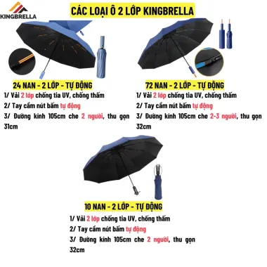 Ô Dù Tự Động Gấp Gọn KingBrella Che Mưa Nắng Chống Tia UV Kiểu Nhật Bản Giá Shock 169k 3