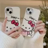 Ốp điện thoại hoạt hình Hello Kitty Thiết kế hoạt hình bằng kim loại trong suốt, Màu bạc sáng bóng cho oppo Realme 14PRO 12 5 C21Y C15 C75 NARZO50 C35 14 GT3 C65 11 C2 9PRO C63 7I C12 C55 13PROPLUS C20 1