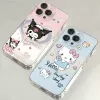 Ốp điện thoại hoạt hình Hello Kitty Thiết kế hoạt hình bằng kim loại trong suốt, Màu bạc sáng bóng cho oppo Realme 14PRO 12 5 C21Y C15 C75 NARZO50 C35 14 GT3 C65 11 C2 9PRO C63 7I C12 C55 13PROPLUS C20