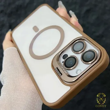 ốp lưng iphone Clear Camera Từ Tính Stent Ốp lưng Tương Thích ốp Cho iPhone 16 15 14 13 12 11 Pro Max Plus Mang Theo Ống Kính Sang Trọng Trong Suốt Chống Sốc Ốp Lưng