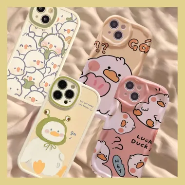 Ốp lưng iphone kute, ốp dễ thương vịt Vàng gấu happy 6/6splus/7/7plus/8/8plus/x/xs/11/12/13/14/pro/max/plus/promax