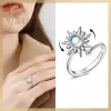 PANPIA-Đèn Mặt Trời Xoay Được Cho Nữ Chống Căng Thẳng Lo Âu Fidget Hoa Hướng Dương Mặt Trời Ngôi Sao Nhẫn Đảng Thẩm Mỹ Trang Sức Quà Tặng 1