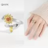 PANPIA-Đèn Mặt Trời Xoay Được Cho Nữ Chống Căng Thẳng Lo Âu Fidget Hoa Hướng Dương Mặt Trời Ngôi Sao Nhẫn Đảng Thẩm Mỹ Trang Sức Quà Tặng