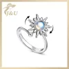 PANPIA-Đèn Mặt Trời Xoay Được Cho Nữ Chống Căng Thẳng Lo Âu Fidget Hoa Hướng Dương Mặt Trời Ngôi Sao Nhẫn Đảng Thẩm Mỹ Trang Sức Quà Tặng 6