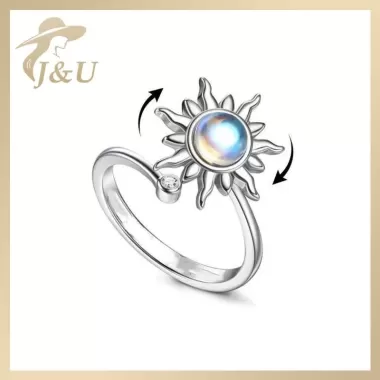 PANPIA-Đèn Mặt Trời Xoay Được Cho Nữ Chống Căng Thẳng Lo Âu Fidget Hoa Hướng Dương Mặt Trời Ngôi Sao Nhẫn Đảng Thẩm Mỹ Trang Sức Quà Tặng 6