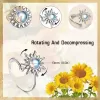 PANPIA-Đèn Mặt Trời Xoay Được Cho Nữ Chống Căng Thẳng Lo Âu Fidget Hoa Hướng Dương Mặt Trời Ngôi Sao Nhẫn Đảng Thẩm Mỹ Trang Sức Quà Tặng 7