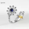 PANPIA-Đèn Mặt Trời Xoay Được Cho Nữ Chống Căng Thẳng Lo Âu Fidget Hoa Hướng Dương Mặt Trời Ngôi Sao Nhẫn Đảng Thẩm Mỹ Trang Sức Quà Tặng 8