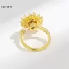 PANPIA-Đèn Mặt Trời Xoay Được Cho Nữ Chống Căng Thẳng Lo Âu Fidget Hoa Hướng Dương Mặt Trời Ngôi Sao Nhẫn Đảng Thẩm Mỹ Trang Sức Quà Tặng 10