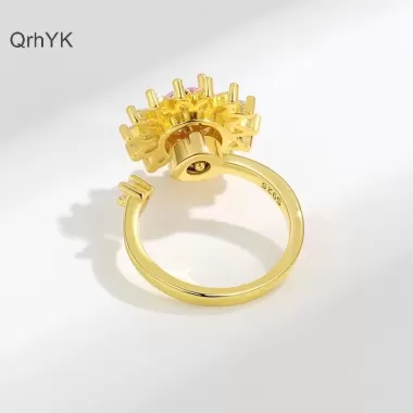 PANPIA-Đèn Mặt Trời Xoay Được Cho Nữ Chống Căng Thẳng Lo Âu Fidget Hoa Hướng Dương Mặt Trời Ngôi Sao Nhẫn Đảng Thẩm Mỹ Trang Sức Quà Tặng 10