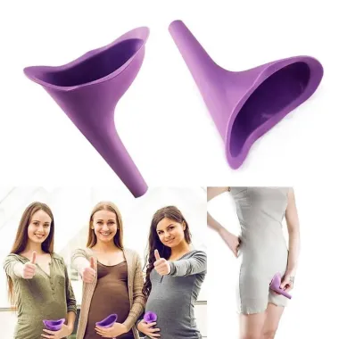 Phễu Nước Tiểu PINGD, TPR Hồng Tím Nữ Khẩn Cấp Tiểu, Di Động Có Hộp Bảo Quản Mềm Mại Nữ Đứng Piss Nữ Nữ