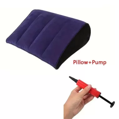 PICKIT Magic Cushion, Tam Giác Xi Lanh Nêm Xanh + Đen Gối Silicon, Cặp Đôi Quà Tặng Bơm Hơi PVC Đổ Xô Mềm Thư Giãn Đệm Nhà 1