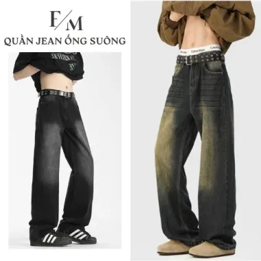 Quần Jean Nam Retro Mỹ 2025 - Sense Niche, Ống Rộng Phong Cách, Giảm Giá 350k Còn 289k