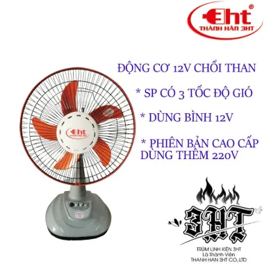 Quạt bàn B3 12V siêu bền, không kèm bình, giá chỉ 200k - Tiết kiệm 40k