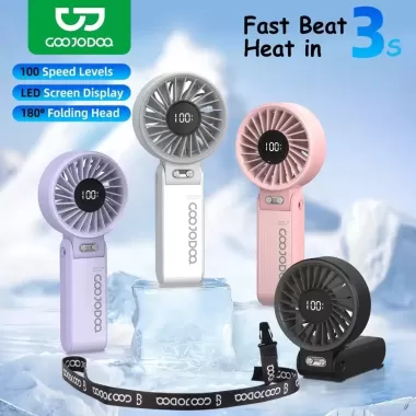 Quạt gấp 180° im lặng GOOJODOQ siêu gió điều chỉnh 100 cấp độ, mini quạt di động, màn hình nguồn LED 7 Quạt gấp 180° im lặng GOOJODOQ siêu gió điều chỉnh 100 cấp độ, mini quạt di động, màn hình nguồn LED 7