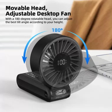 Quạt gấp 180° im lặng GOOJODOQ siêu gió điều chỉnh 100 cấp độ, mini quạt di động, màn hình nguồn LED 8 Quạt gấp 180° im lặng GOOJODOQ siêu gió điều chỉnh 100 cấp độ, mini quạt di động, màn hình nguồn LED 8