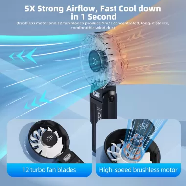 Quạt gấp 180° im lặng GOOJODOQ siêu gió điều chỉnh 100 cấp độ, mini quạt di động, màn hình nguồn LED 10 Quạt gấp 180° im lặng GOOJODOQ siêu gió điều chỉnh 100 cấp độ, mini quạt di động, màn hình nguồn LED 10