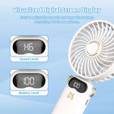 Quạt mini GOOJODOQ quạt cầm tay đa chức năng ba trong một có đế có thể tháo rời 4