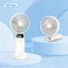 Quạt mini GOOJODOQ quạt cầm tay đa chức năng ba trong một có đế có thể tháo rời 5