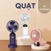 Quạt Mini Tích Điện Cầm Tay Kẹp Bàn Sạc Pin 5 Tốc Độ Có Đèn LED Xoay 360 Độ Giá Rẻ