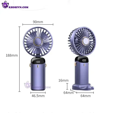 Quạt Mini Tích Điện Cầm Tay Kẹp Bàn Sạc Pin 5 Tốc Độ Có Đèn LED Xoay 360 Độ Giá Rẻ 6 Quạt Mini Tích Điện Cầm Tay Kẹp Bàn Sạc Pin 5 Tốc Độ Có Đèn LED Xoay 360 Độ Giá Rẻ 6