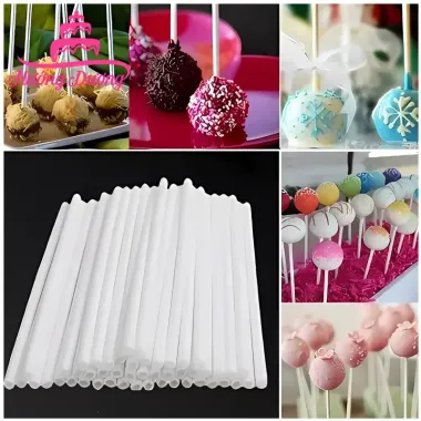 Que Cắm Kẹo Mút, Bánh Kem, Socola Cán Nhựa Siêu Rẻ 13000đ/Gói 100 Que 1