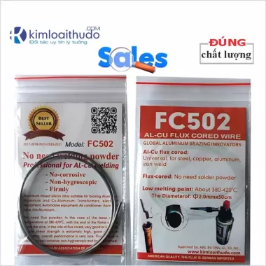 Que hàn nhôm đồng FC502, hàn dàn nhôm đồng, máy biến áp, hàn nối kim loại nhôm với đồng, có thể hàn thép với nhôm bằng hàn oxy, hàn khò 6