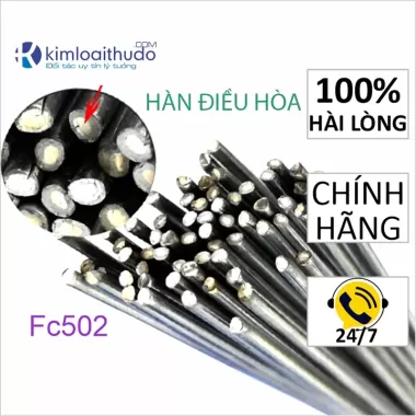 Que hàn nhôm đồng FC502, hàn dàn nhôm đồng, máy biến áp, hàn nối kim loại nhôm với đồng, có thể hàn thép với nhôm bằng hàn oxy, hàn khò 10