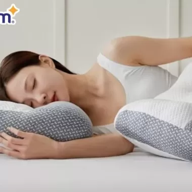 Ruột gối đầu Warm Sleep công thái học tạo cảm giác êm ái dễ chịu, Gối đầu massager chất vải cotton mềm mại thoáng mát 7