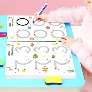Sách Tô Vẽ Thông Minh Xóa Được - Rèn Trí Tuệ Cho Bé - Khổ Rộng + 6 Bút 85k