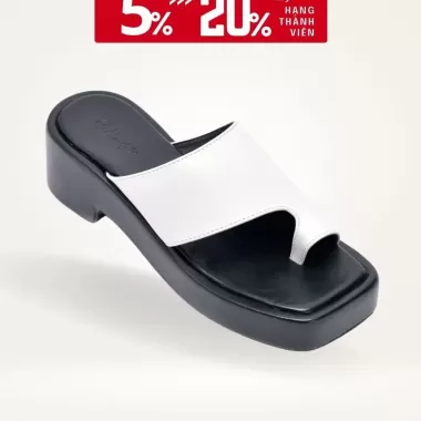 [Sẵn 37,38 - mô tả] ORDER ~ SEXY M Dép xỏ ngón da trơn đế bánh mì dành cho nữ mùa hè mặc ngoài thời trang 6