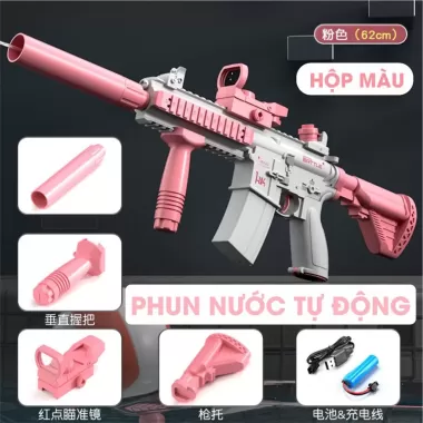 [SẢN PHẨM MỚI] Súng Nước Điện Tự Động M416 Bản Nâng Cấp Áp Lực Mạnh Bình Chứa Dung Tích Lớn Đồ Chơi Mùa Hè Cho Bé Trai 6