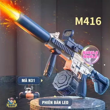 [SẢN PHẨM MỚI] Súng Nước Điện Tự Động M416 Bản Nâng Cấp Áp Lực Mạnh Bình Chứa Dung Tích Lớn Đồ Chơi Mùa Hè Cho Bé Trai 9