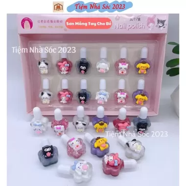 [SET 12-24 LỌ] Sơn Móng Tay Tự Bong An Toàn Cho Bé Gái – Nhiều Màu Pastel &amp; Nhũ Lấp Lánh 1