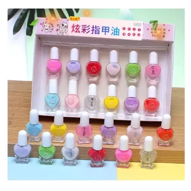 [SET 12-24 LỌ] Sơn Móng Tay Tự Bong An Toàn Cho Bé Gái – Nhiều Màu Pastel &amp; Nhũ Lấp Lánh 3