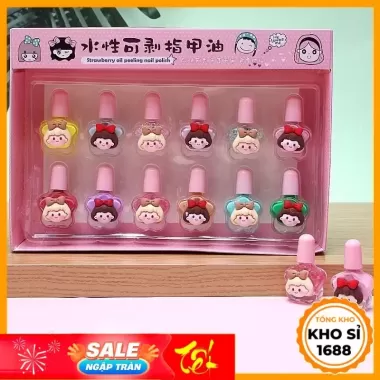 [SET 12-24 LỌ] Sơn Móng Tay Tự Bong An Toàn Cho Bé Gái – Nhiều Màu Pastel &amp; Nhũ Lấp Lánh 4