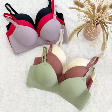 Set 3 áo lót nữ đúc su cúp ngang nâng ngực đệm bàn tay dày 2cm mã 17 Bra Áo Ngực Cúp Ngực 4