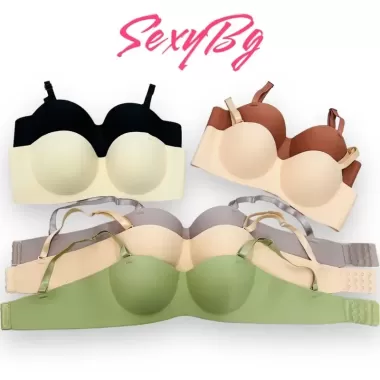 Set 3 áo lót nữ đúc su cúp ngang nâng ngực đệm bàn tay dày 2cm mã 17 Bra Áo Ngực Cúp Ngực 5