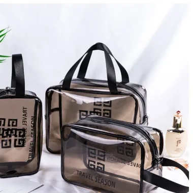 Set 3 túi trong suốt đựng đồ, mỹ phẩm du lịch thời trang