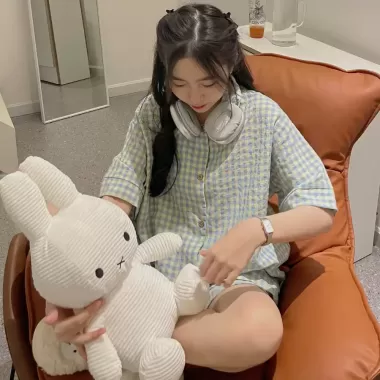 Set Đồ Ngủ Nữ ,Bộ Pijama CỔ REN Kẻ Caro Nhiều Màu Phong Cách Hàn Quốc 3 Set Đồ Ngủ Nữ ,Bộ Pijama CỔ REN Kẻ Caro Nhiều Màu Phong Cách Hàn Quốc 3