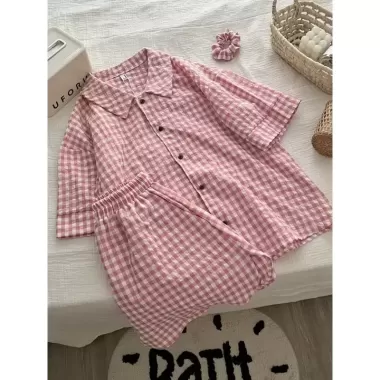 Set Đồ Ngủ Nữ ,Bộ Pijama CỔ REN Kẻ Caro Nhiều Màu Phong Cách Hàn Quốc 6 Set Đồ Ngủ Nữ ,Bộ Pijama CỔ REN Kẻ Caro Nhiều Màu Phong Cách Hàn Quốc 6