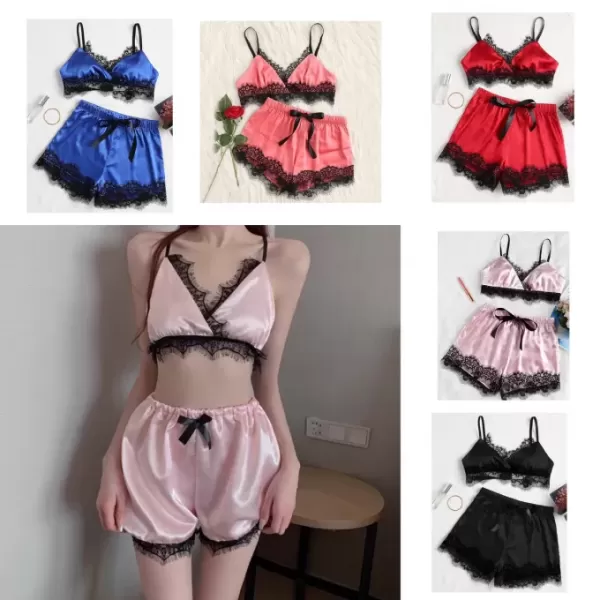 Hình ảnh sản phẩm Set đồ ngủ y tá sexy cosplay ren ngắn gợi cảm vai dây quyến rũ