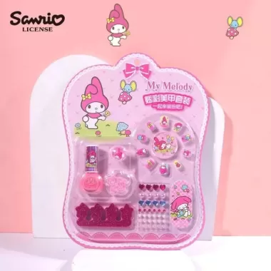 Set Sơn Móng Tay Và Dán Móng Hoạt Hình Melody Kuromi Cinnamaroll Siêu Dễ Thương An Toàn Lành Tính Cho Da Tay Bé 3